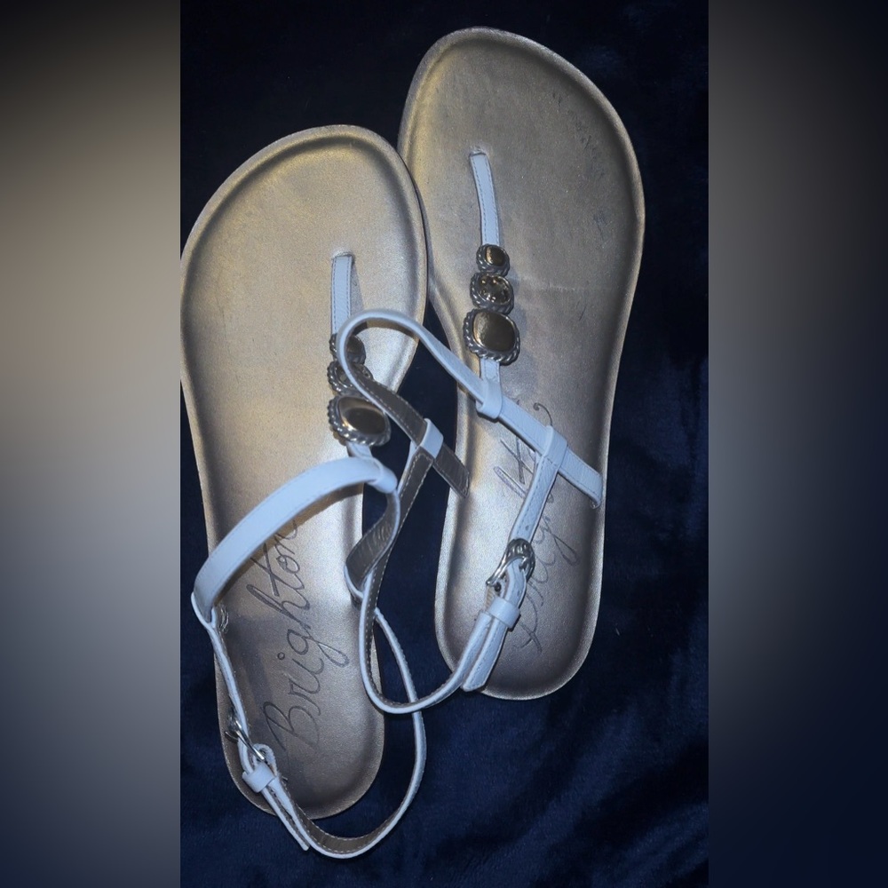 Brighton Women's Sandals in White and Gold